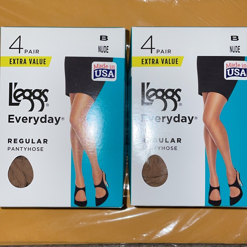 Leggs Everyday regular pantyhose Nude size B, sheer toe, 8 pairs